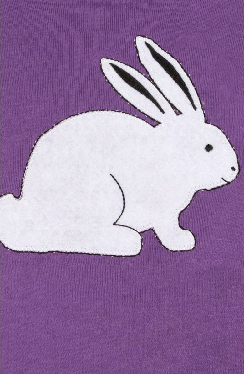 Leveret Kids Cotton Two-Piece Printed Holiday Pajamas, Alternate, color, Bunny Purple