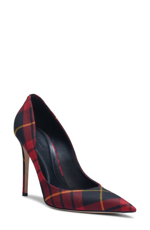 Tartan Pointed Toe Pump (Women)