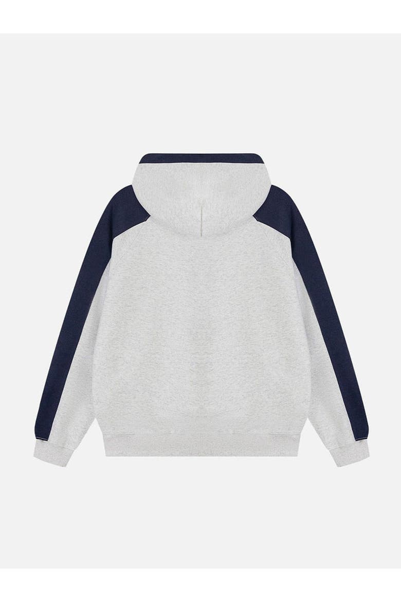 Color Blocking Stripe Hoodie, Alternate, color, Grey