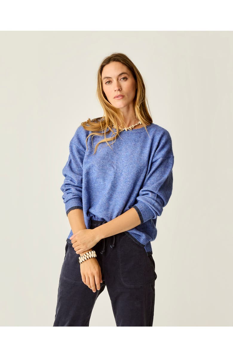 Carve Designs Drue Fuzzy Sweater, Alternate, color, Capri Blue W. Dark Capri