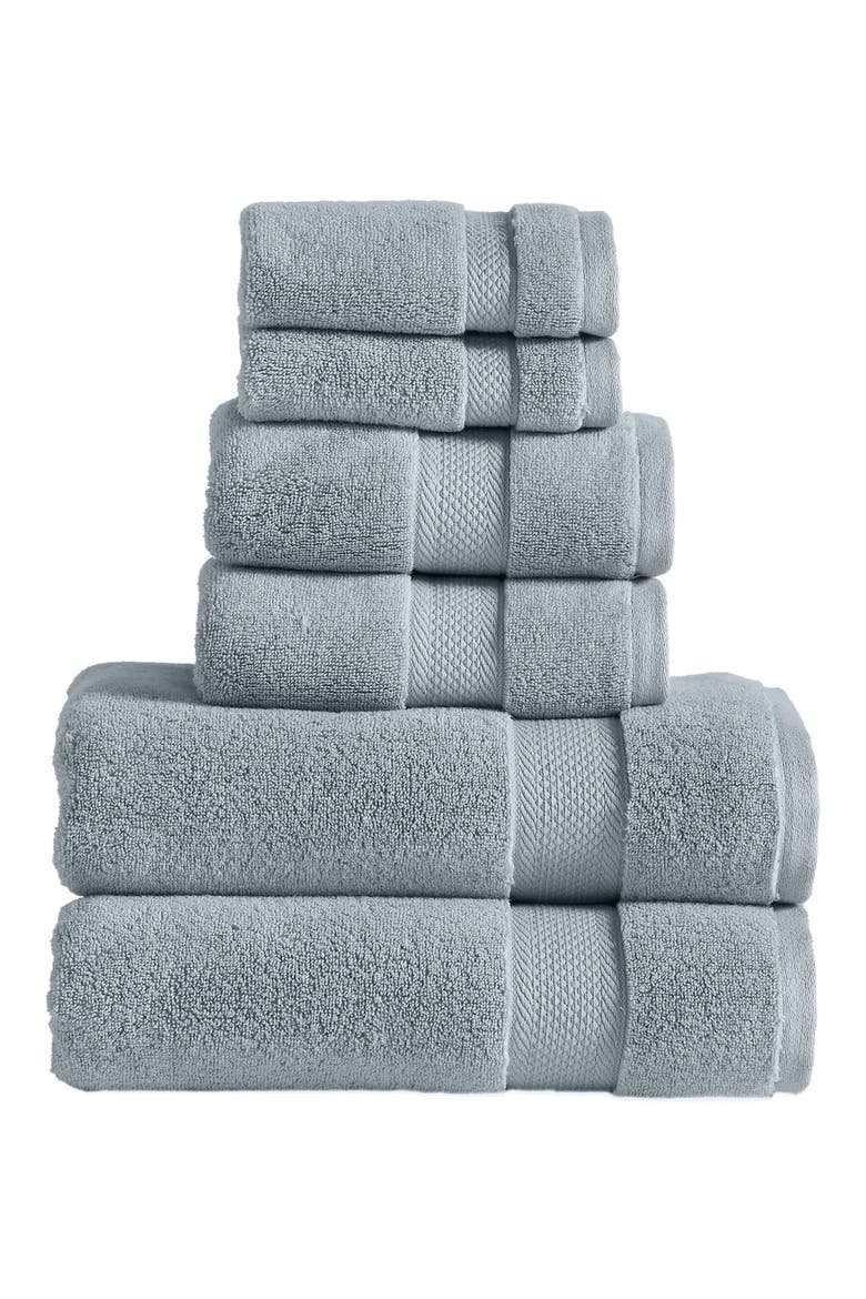 Luxury Quick Dry 6-Piece Towel Set, Main, color, SMOKE