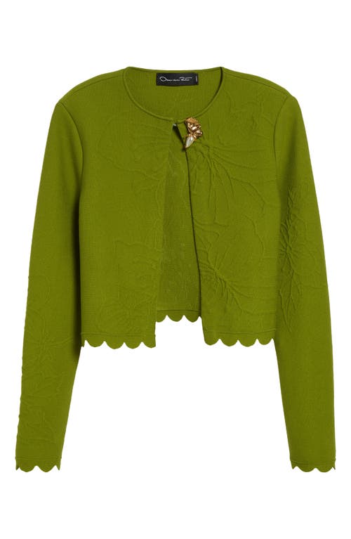 Oscar De La Renta Cherry Blossom Embossed Cardigan