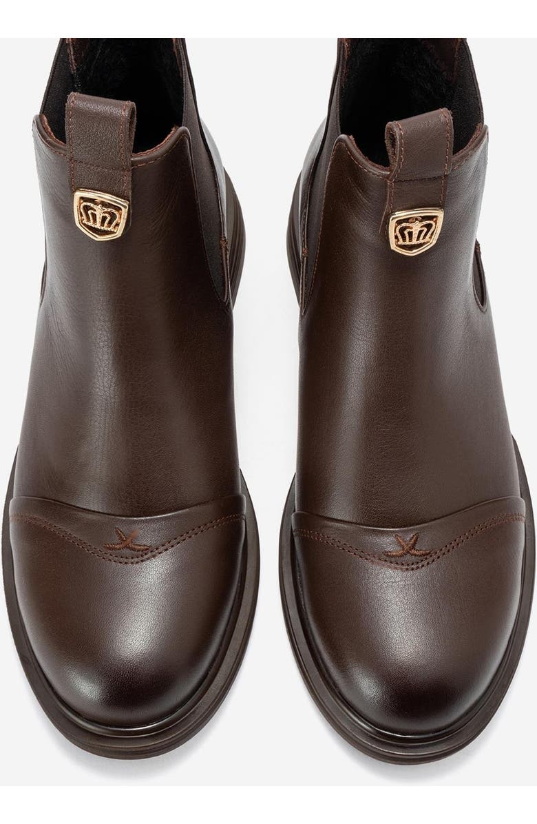 Forever & Always Shoes Sidney Leather Buckled Chelsea Boot, Alternate, color, Brown Leather