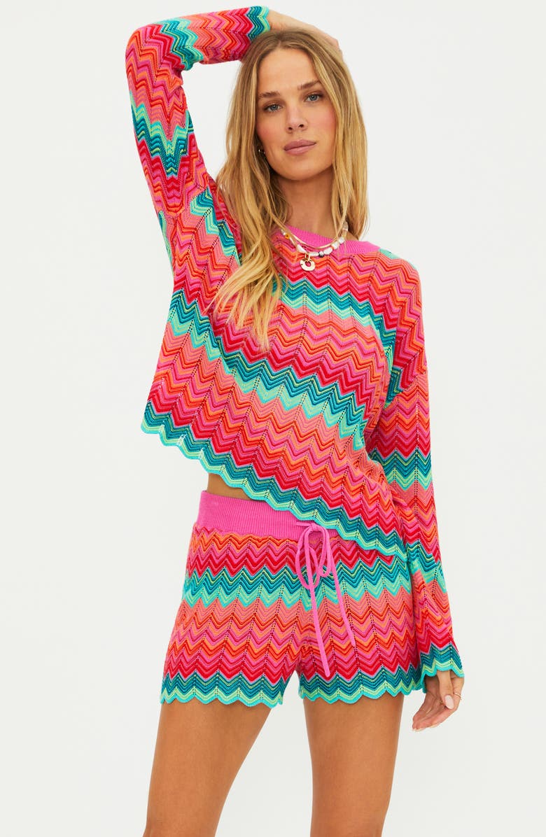 Beach Riot Beach Cover-Up Sweater, Alternate, color, Passion