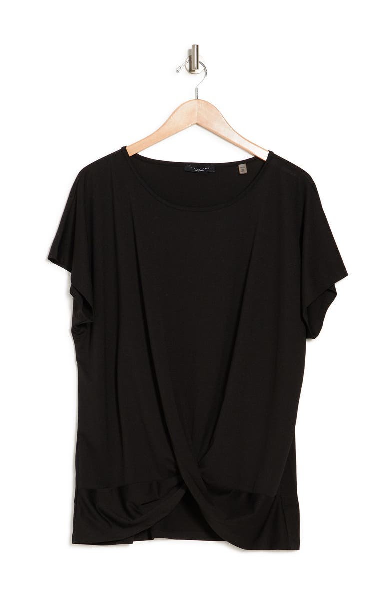 T Tahari Front Twist Short Sleeve T-Shirt, Alternate, color, 