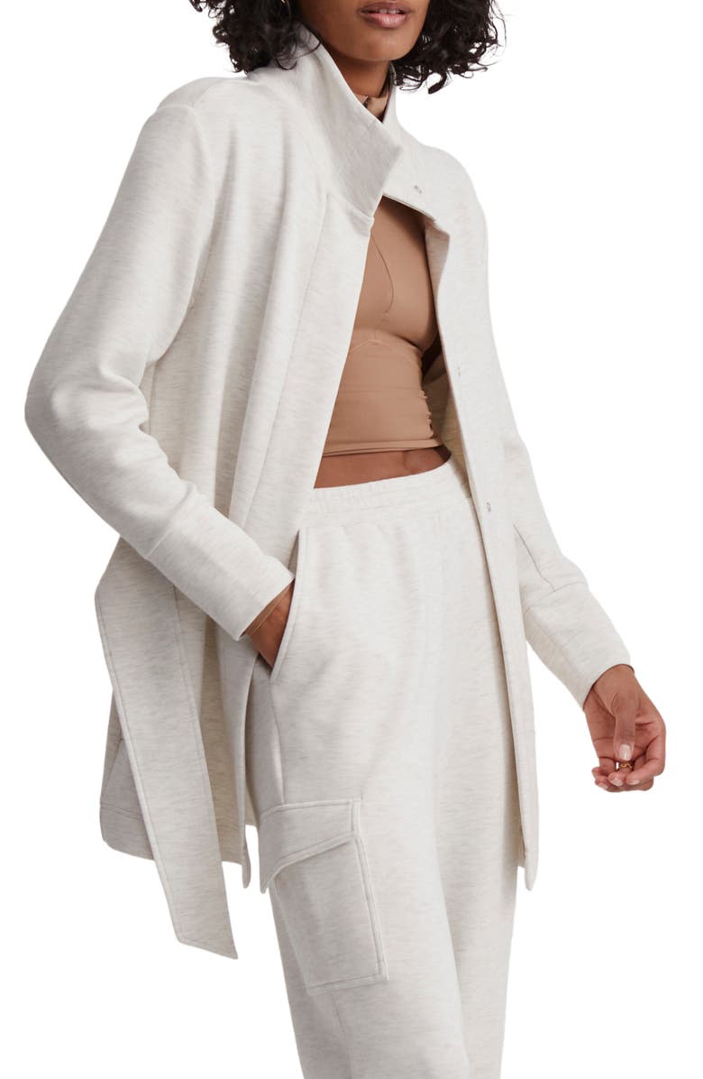 Varley Anset Tie Waist Jacket, Alternate, color, Ivory Marl