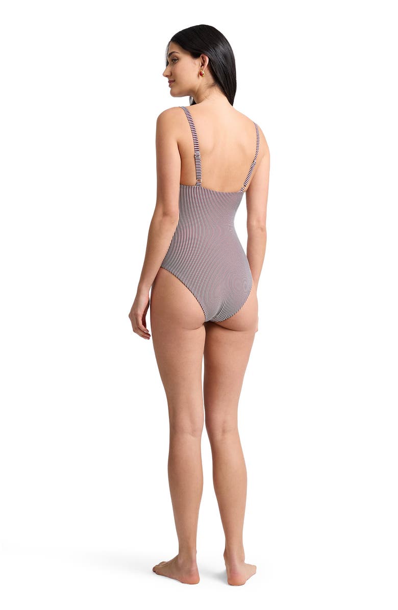 Onia Marilyn One-Piece, Alternate, color, Dark Cherry/White