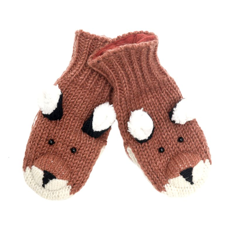 Hand Loom Fox Mittens