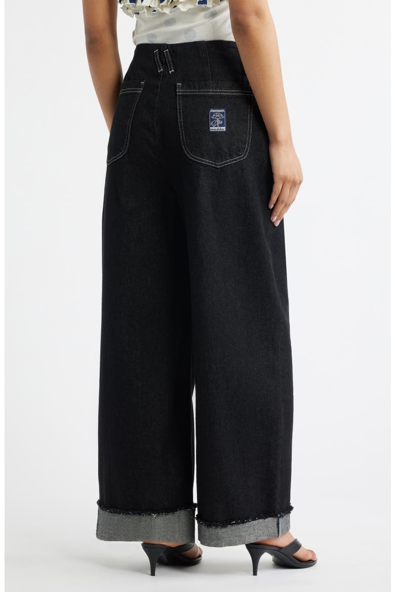 Pascal Loose Fit Raw Hem Jeans, Alternate, color, BLACK