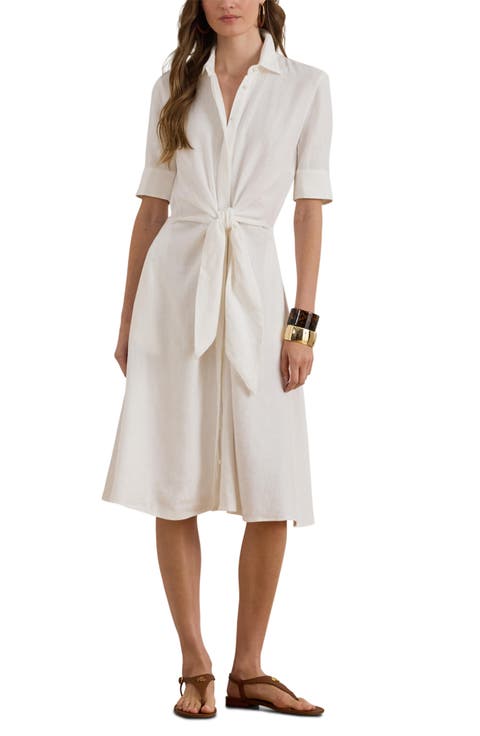 Lauren Ralph Lauren Wakana Linen Shirtdress (Petite)
