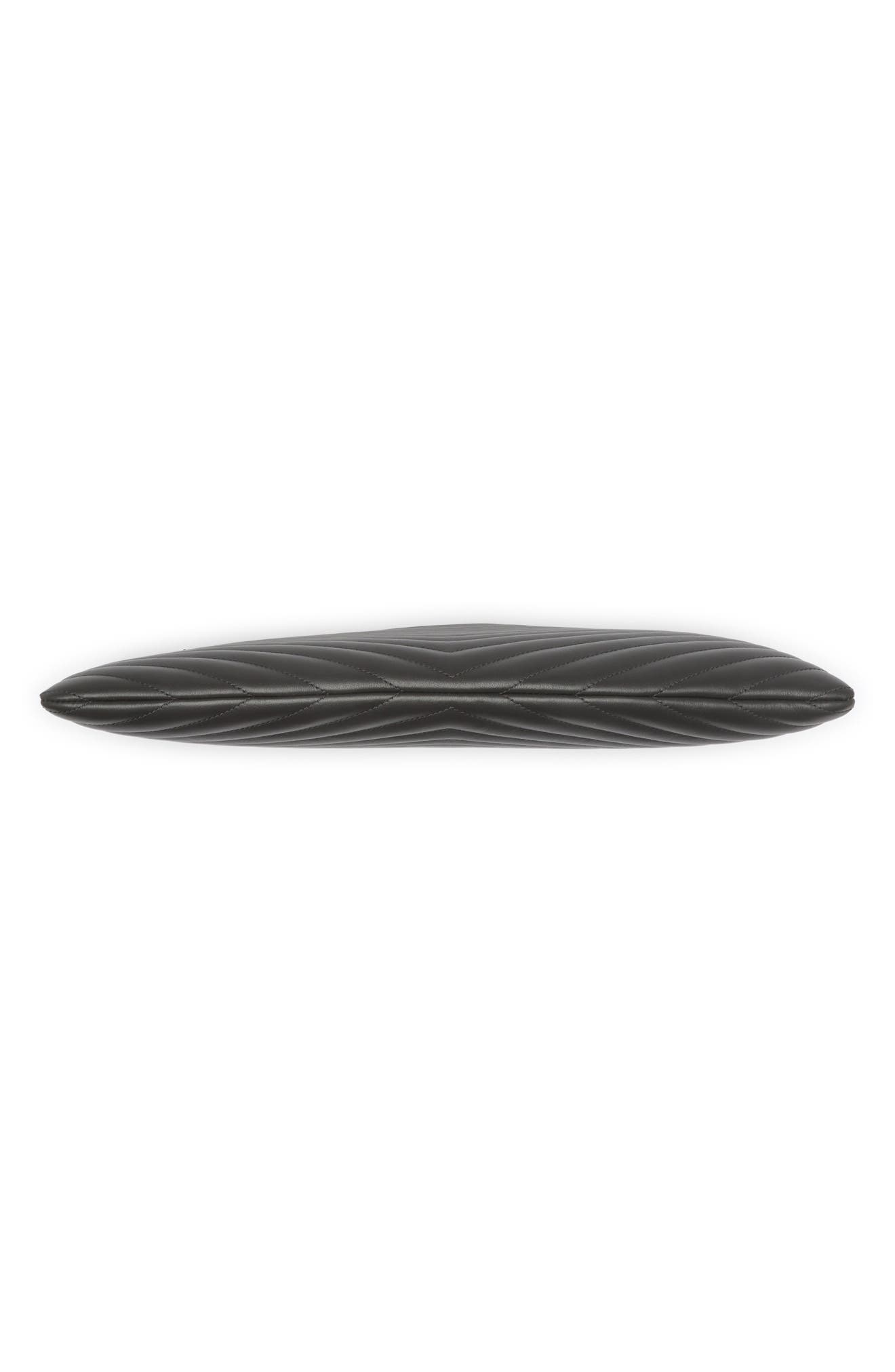 Large Monogram Matelassé Leather Pouch, Alternate, color, COAL