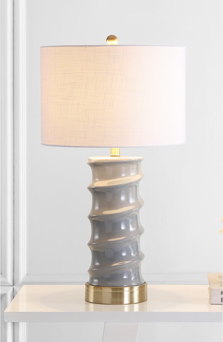 JONATHAN Y Taipei 28" Ceramic LED Table Lamp, Alternate, color, Dark Gray