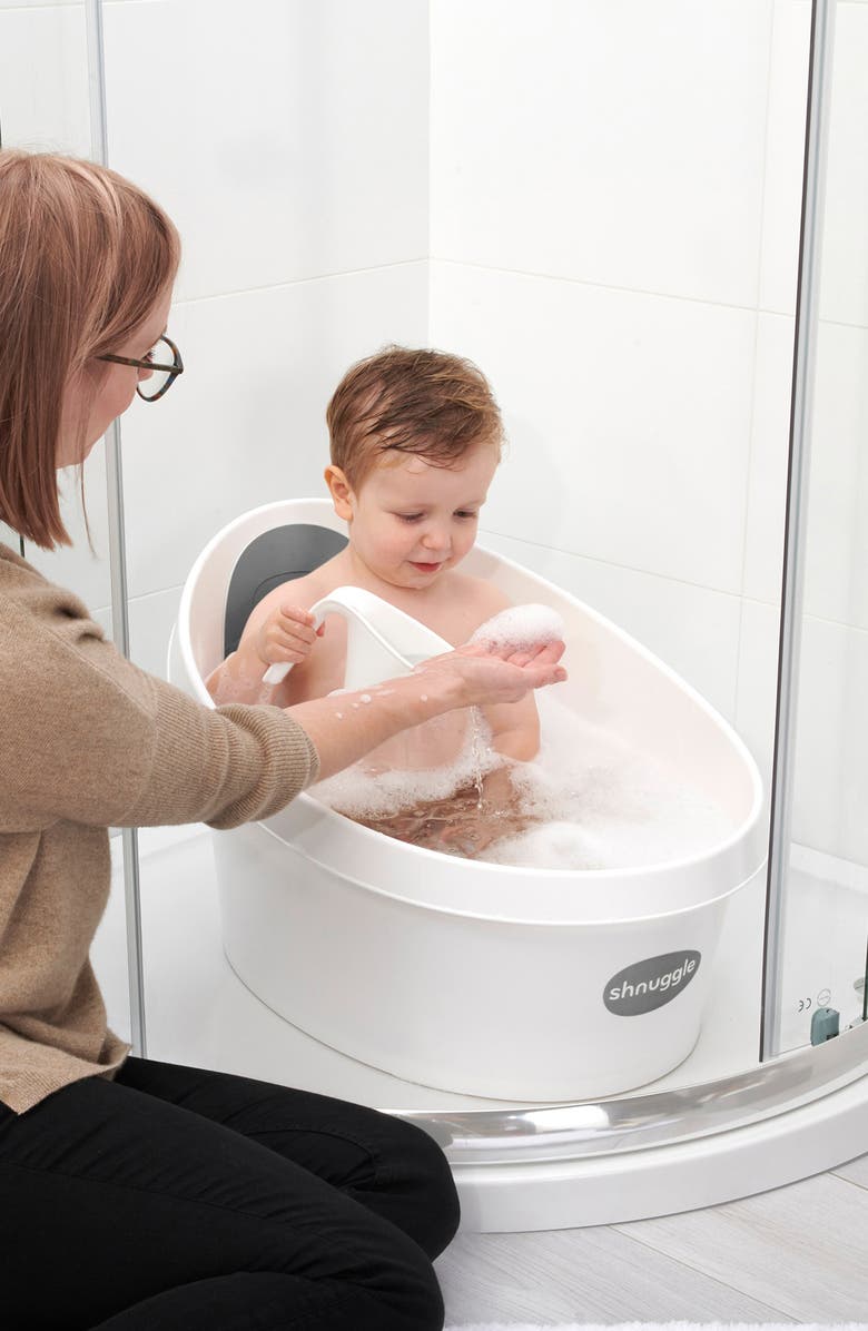 SHNUGGLE Toddler Bathtub, Alternate, color, White / Grey