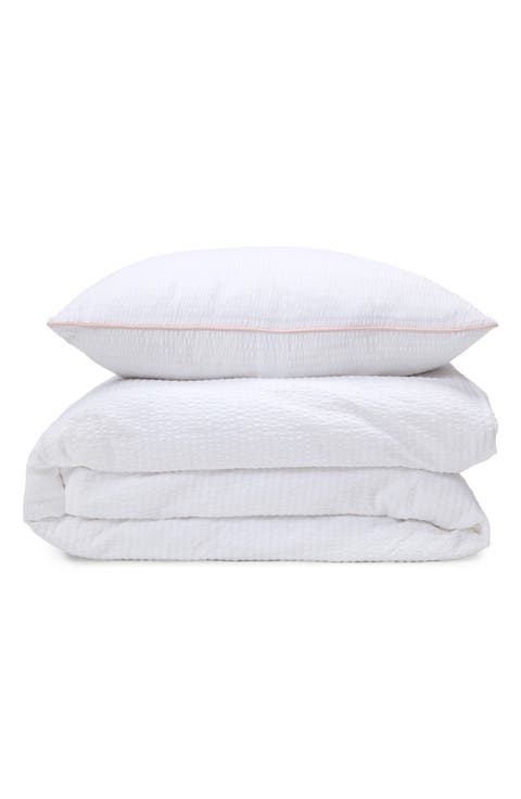 Emily Cotton Seersucker Duvet Cover & Shams Set