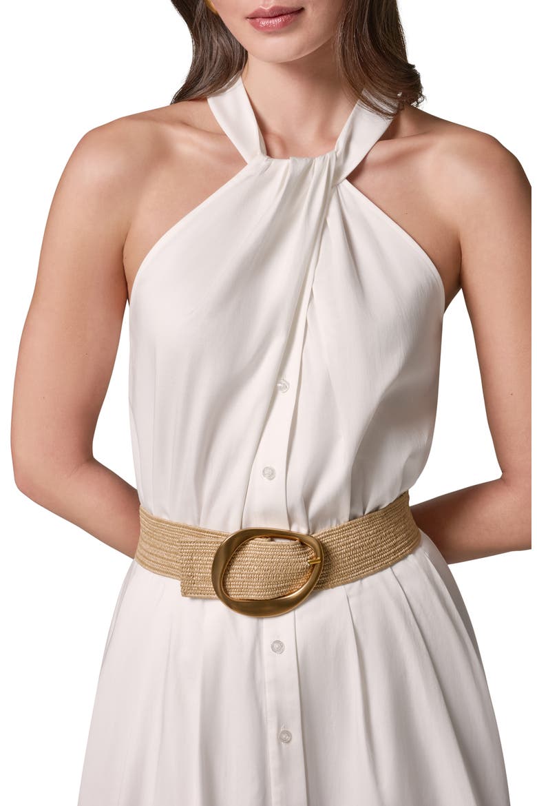 Belted Sleeveless Midi Dress, Alternate, color, CREAM