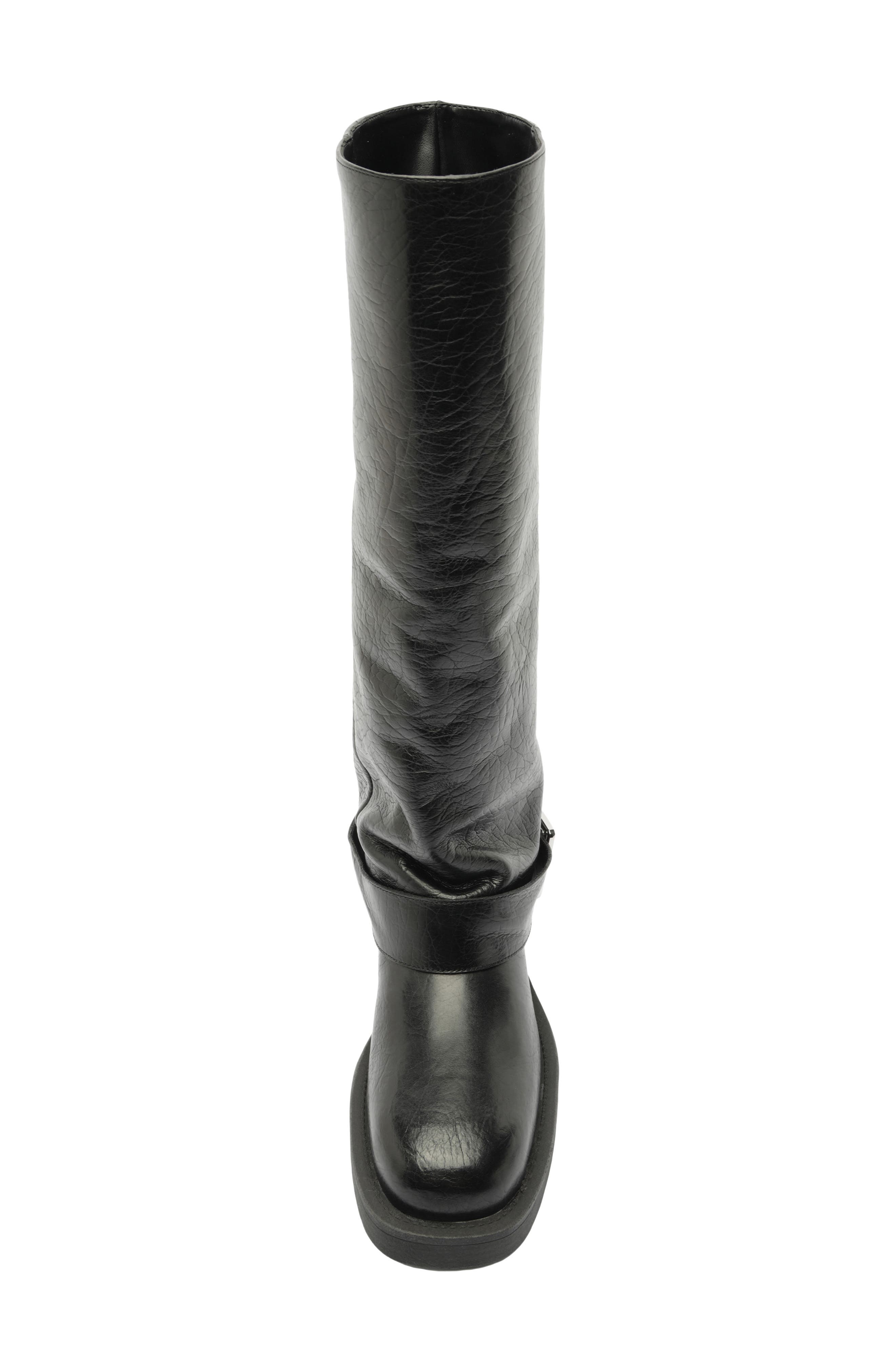 Patrice Up Leather Tall Boot, Alternate, color, BLACK