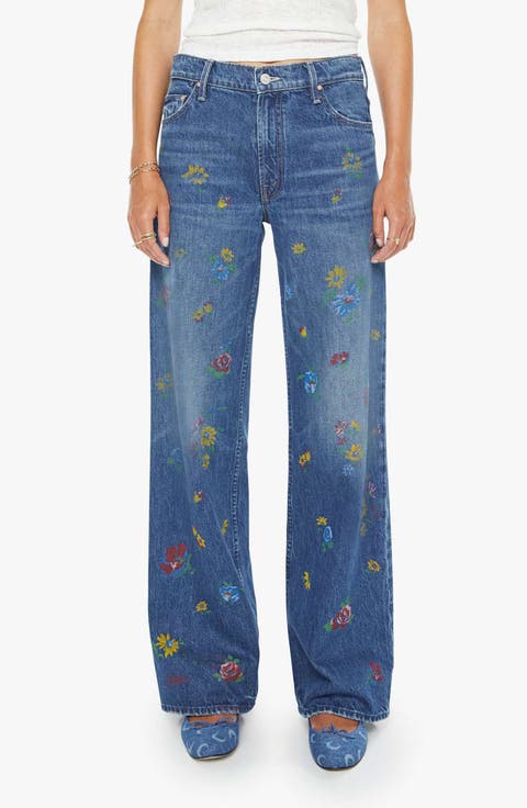 The Rerun Zip Sneak Wide Leg Jeans (Field of Flowers)