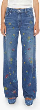 MOTHER The Rerun Zip Sneak Wide Leg Jeans