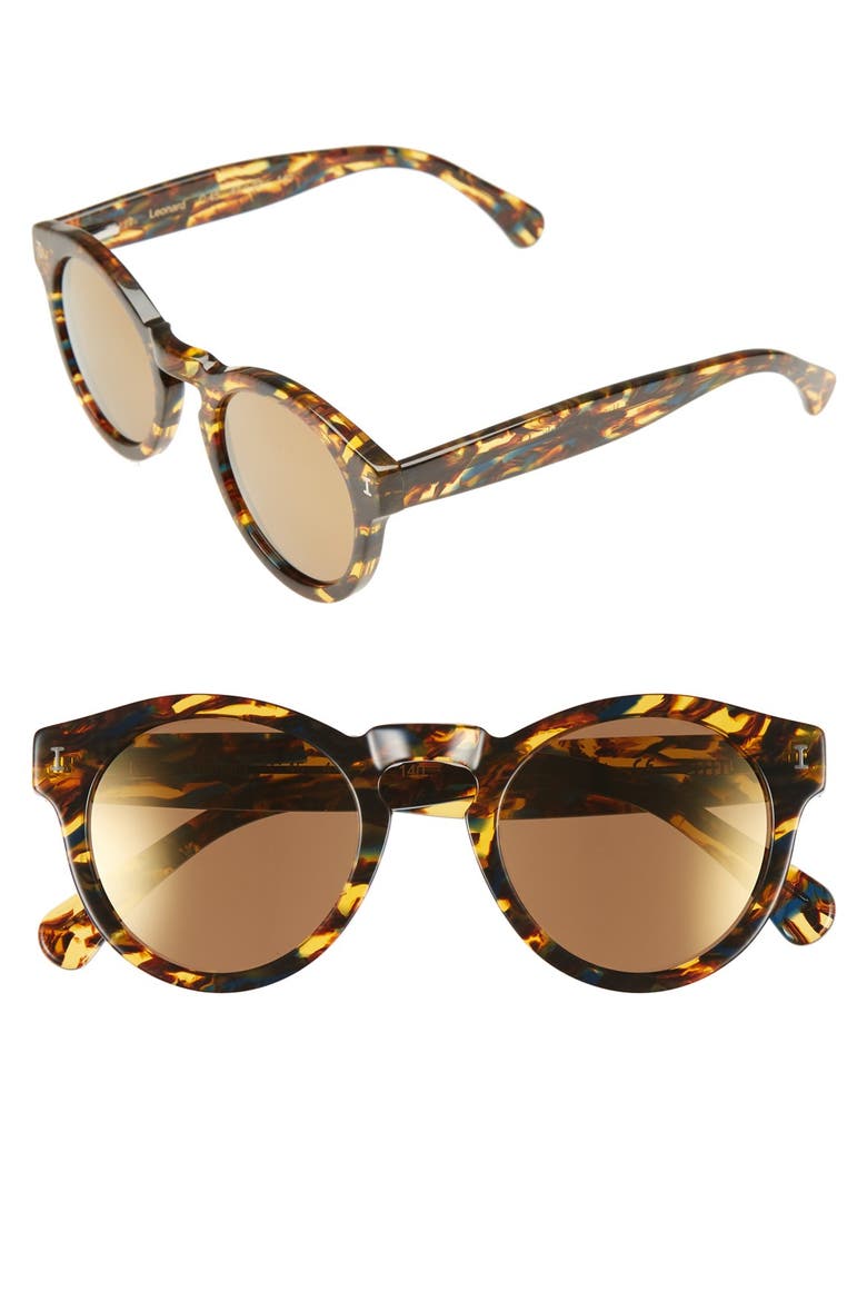 'Leonard' 47mm Sunglasses, Main, color, TORTOISE/ CLEAR/ BROWN