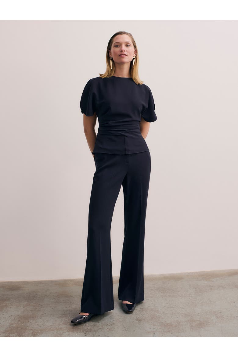 Salerno Clever Crepe Top, Alternate, color, Navy