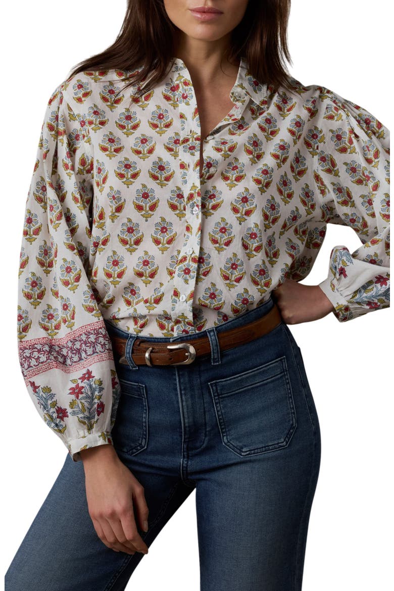 Suki Floral Button-Up Shirt, Main, color, ANTIQUE BOUQUET