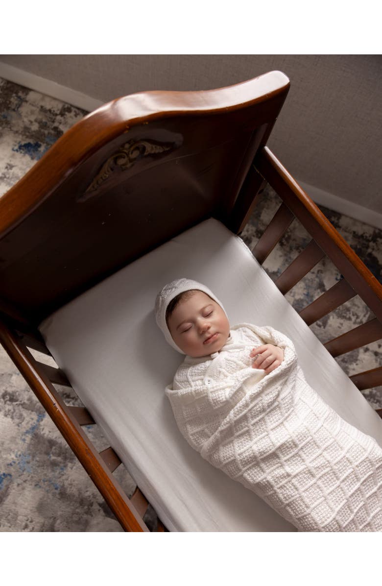 MiniMoi Kid's Cotton Knit Cardigan Set, Alternate, color, White