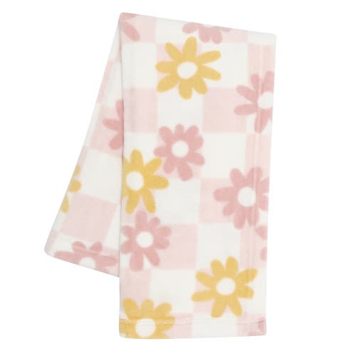 Lambs & Ivy Daisy Dreams Soft & Cozy Luxury Fleece Checkered Baby Blanket In Multi