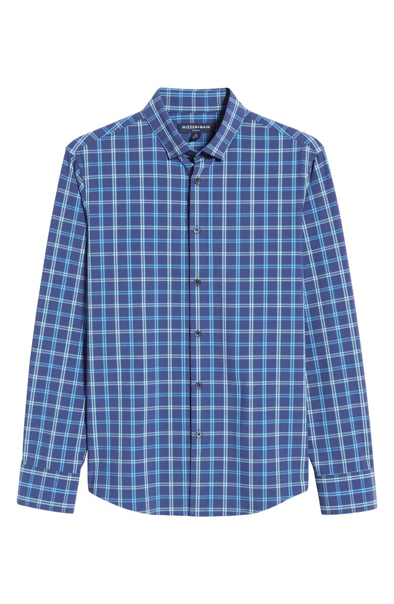 Mizzen+Main Leeward Check No-Tuck Stretch Performance Button-Up Shirt, Alternate, color,