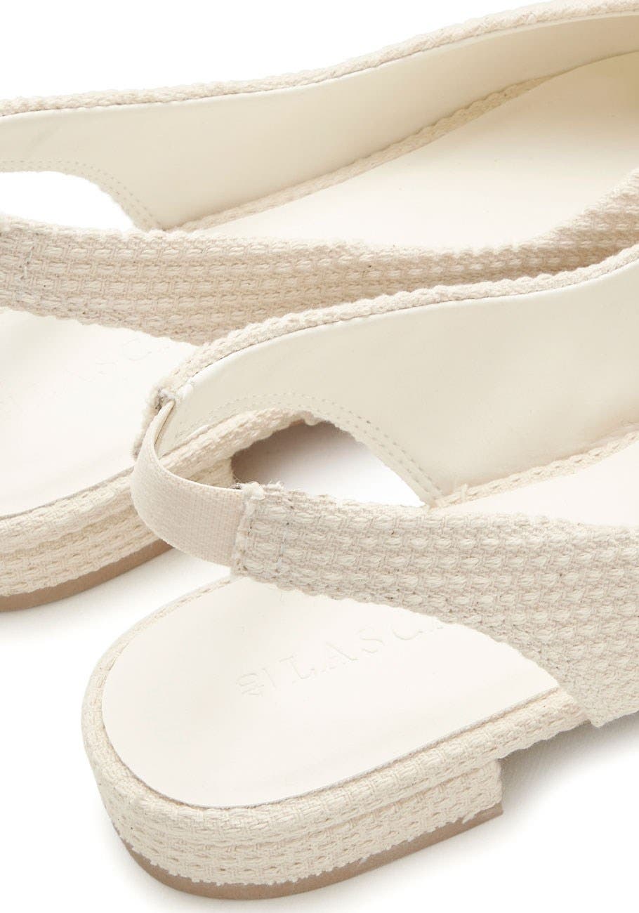 Textured Slingback Ballet Flats, Alternate, color, Beige
