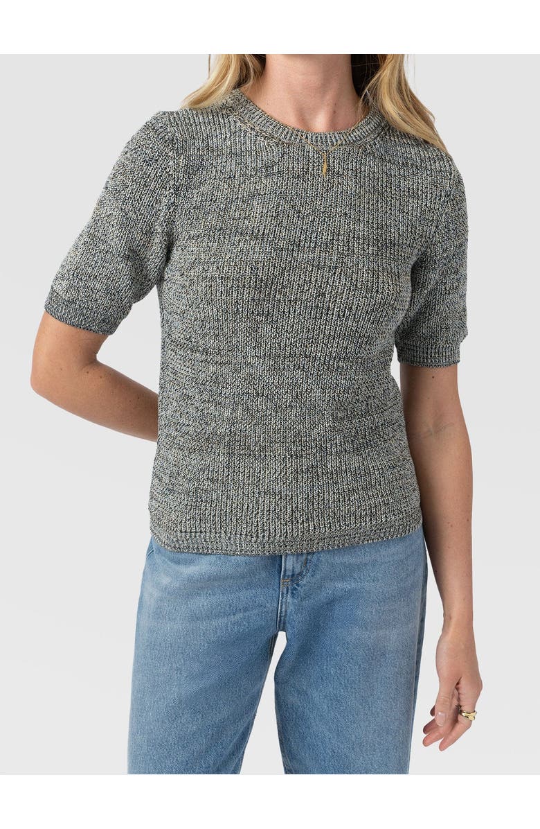 Saint + Sofia Blair Knit Tee, Alternate, color, Black/Blue/Yellow