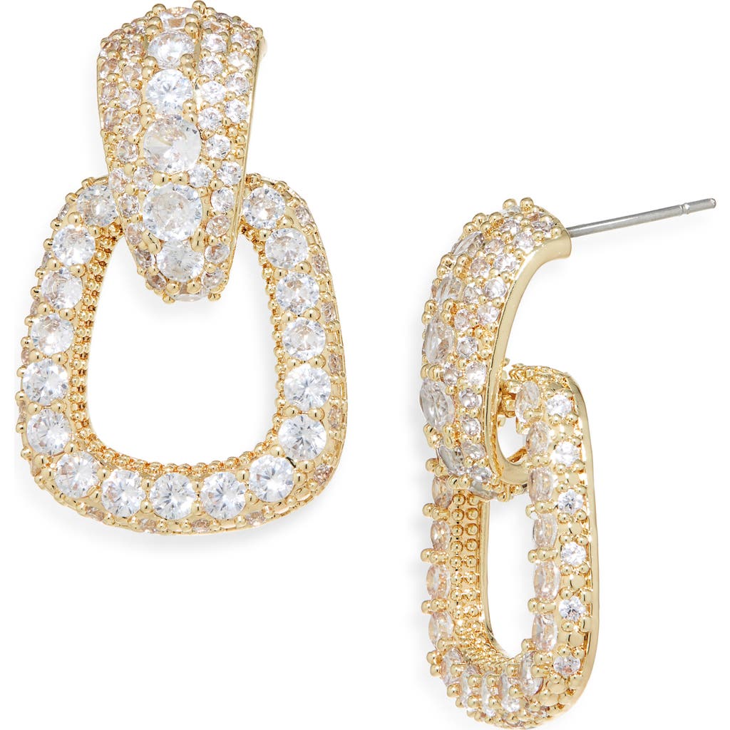 Cara Pavé Square Drop Earrings In Multi