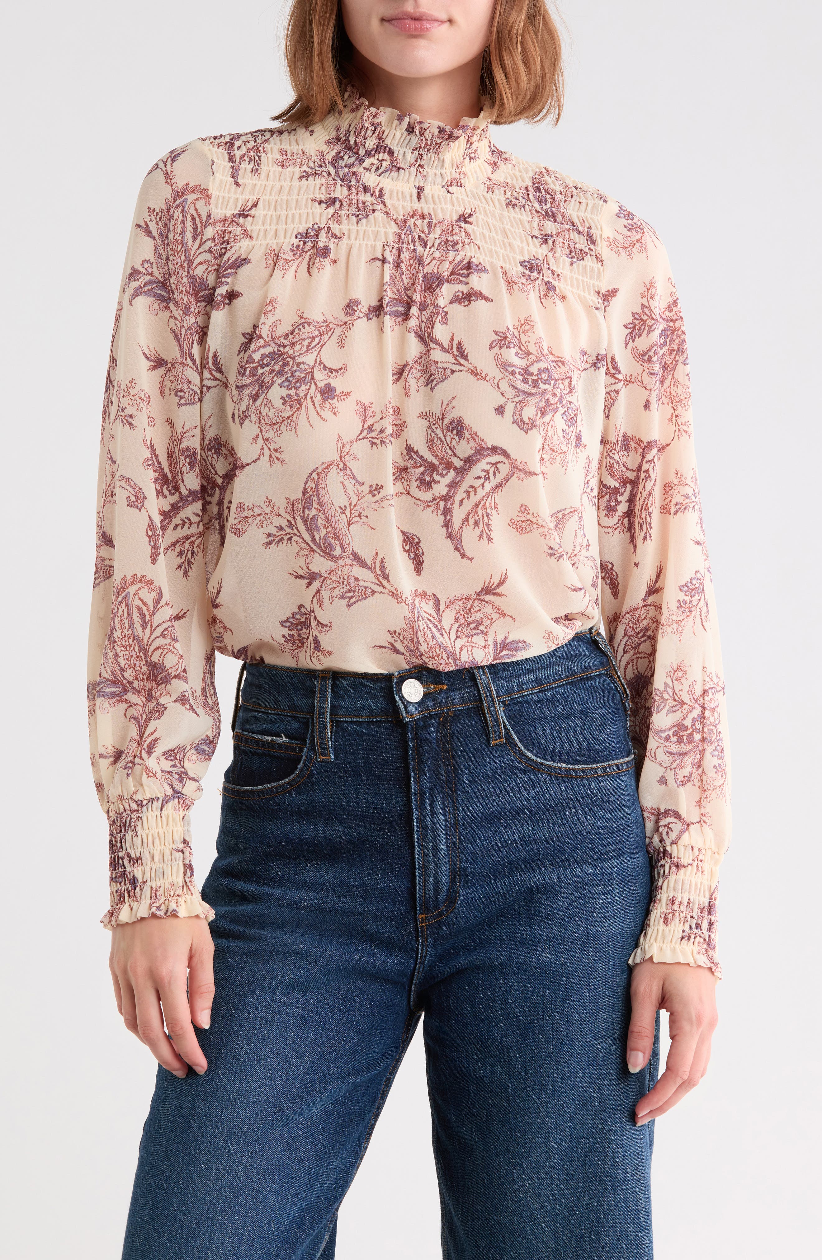 Smocked Chiffon Top