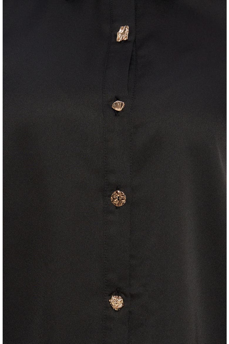 Solid Button-Up Shirt, Alternate, color, BLACK