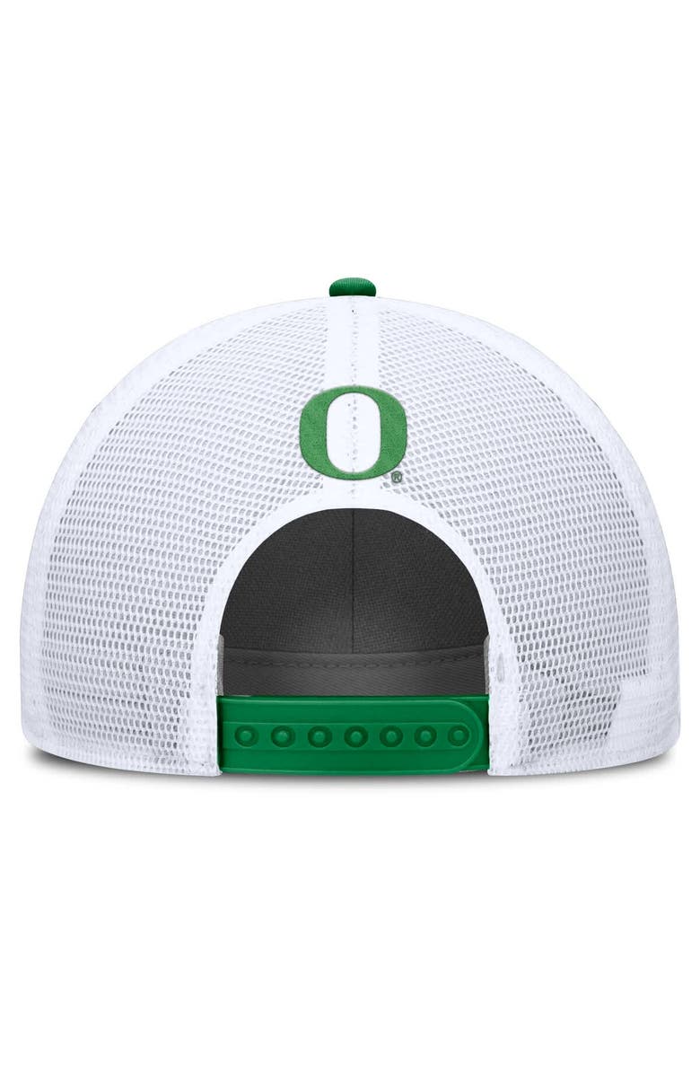 Nike Men's Nike Green/White Oregon Ducks 2025 On-Field Rise Patch Trucker Adjustable Hat, Alternate, color,