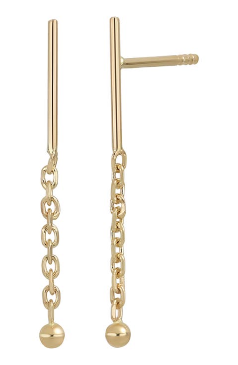 14K Yellow Gold Linear Drop Earrings (Nordstrom Exclusive)