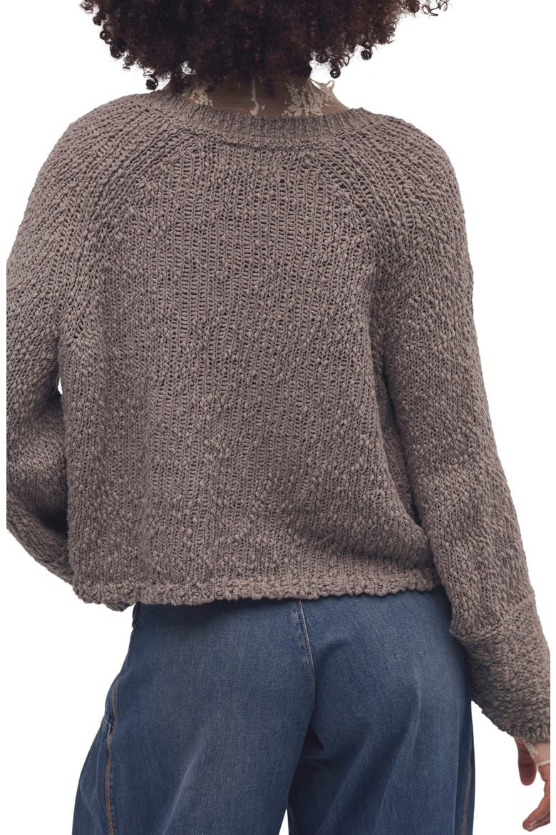 Heartland V-Neck Cotton Sweater, Alternate, color, PETRIFIED WOOD