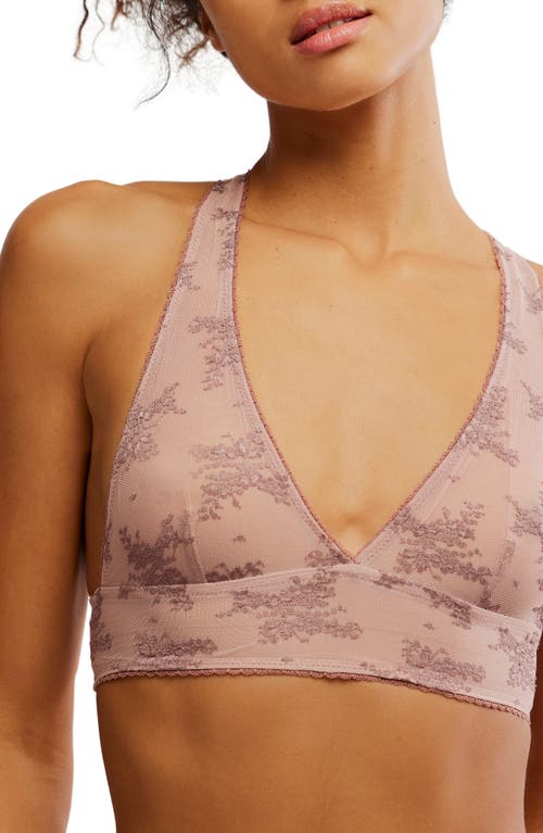 Free People Talk About It Floral Lace Soft Bra In Purple