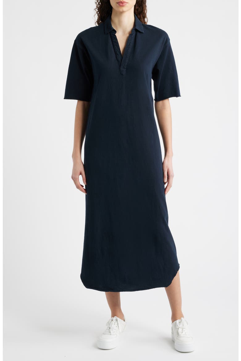 Emma Johnny Collar Maxi Dress, Main, color, BRITISH ROYAL NAVY