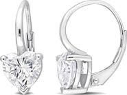 DELMAR Heart Shape Moissanite Lever Back Earrings