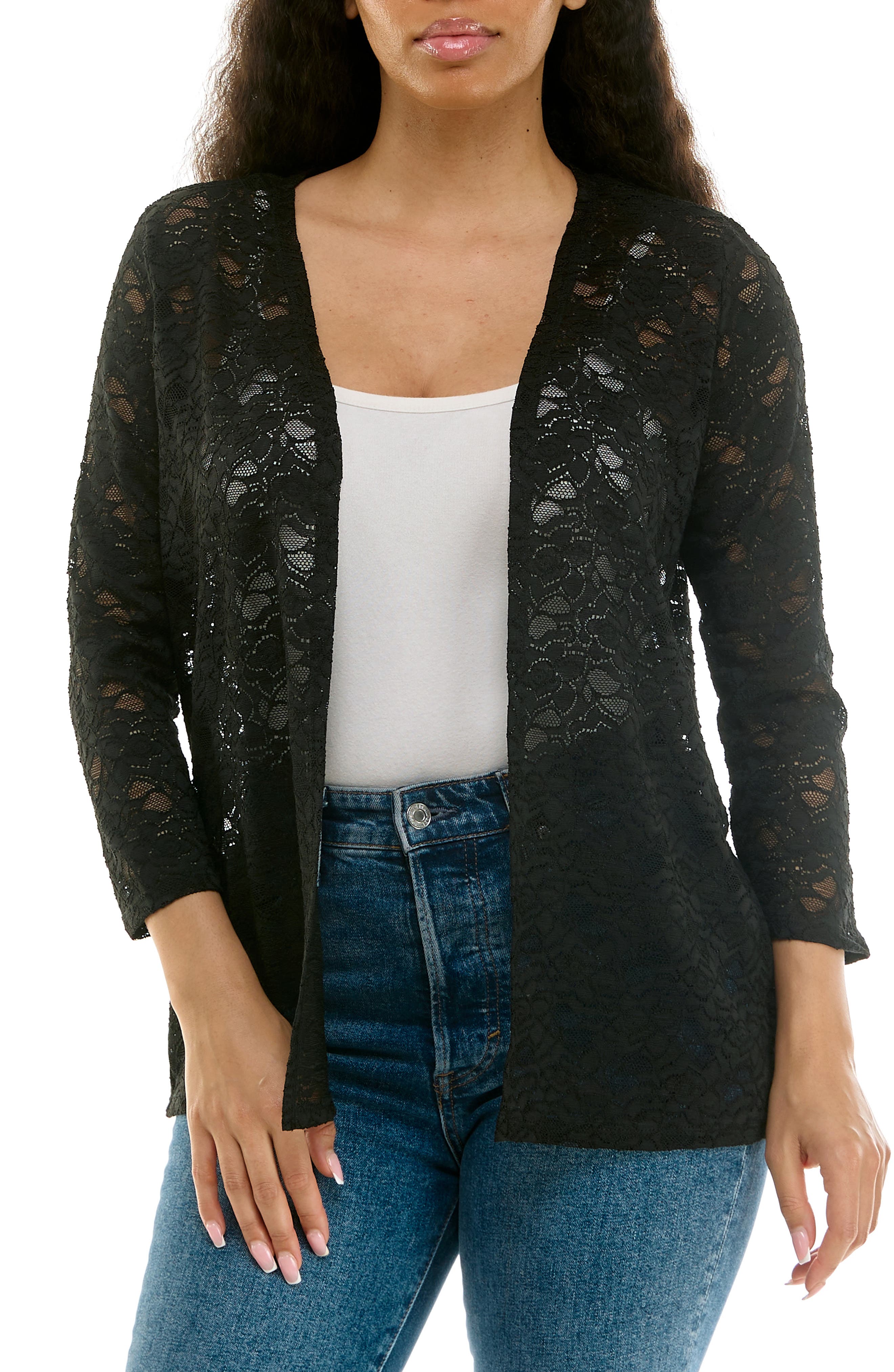 Nina Leonard Lace Cardigan