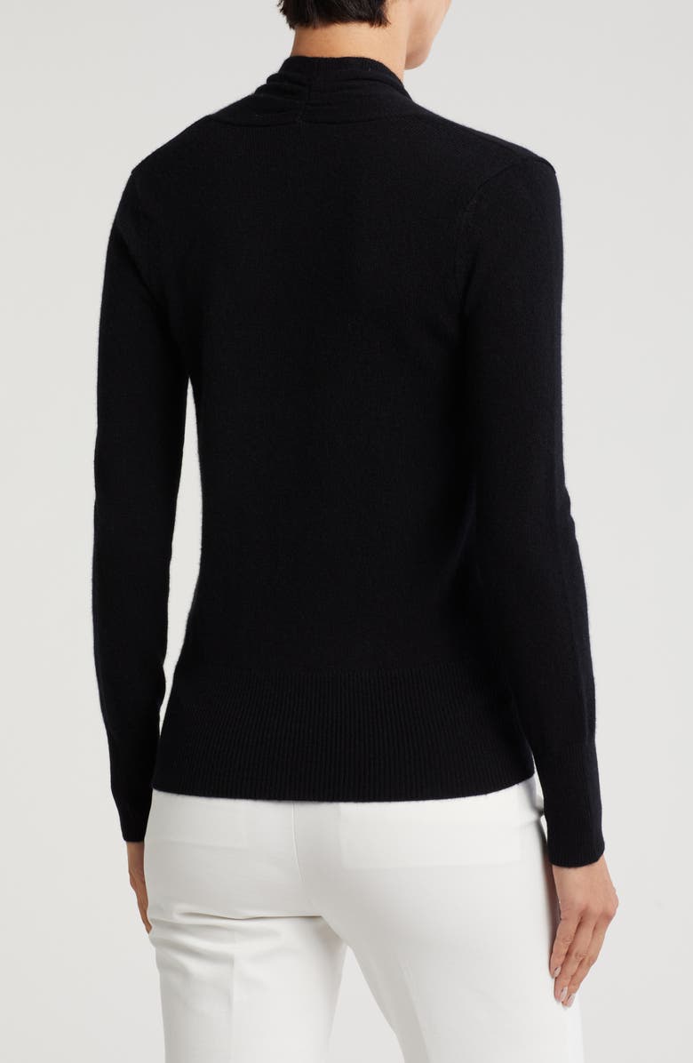 Sofia Cashmere Cashmere Faux Wrap Sweater, Alternate, color, Black