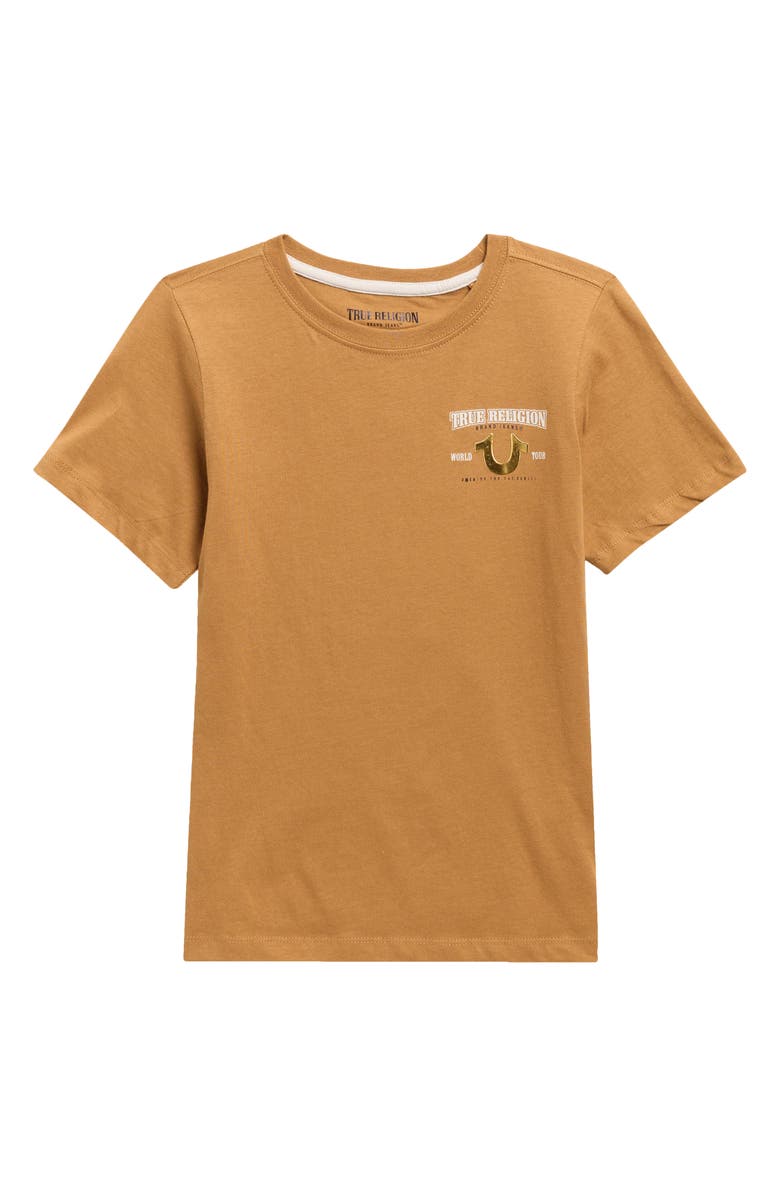 True Religion Kids' Logo Cotton T-Shirt, Main, color, Copper Mink