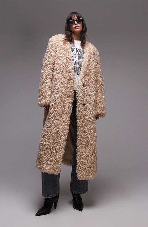 TOPSHOP TOPSHOP FAUR SHEARLING COAT