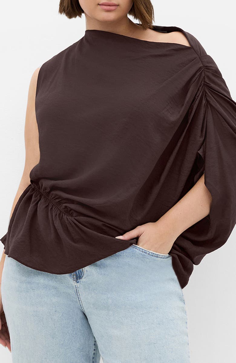 City Chic Ariel Asymmetric Shirt, Main, color, 