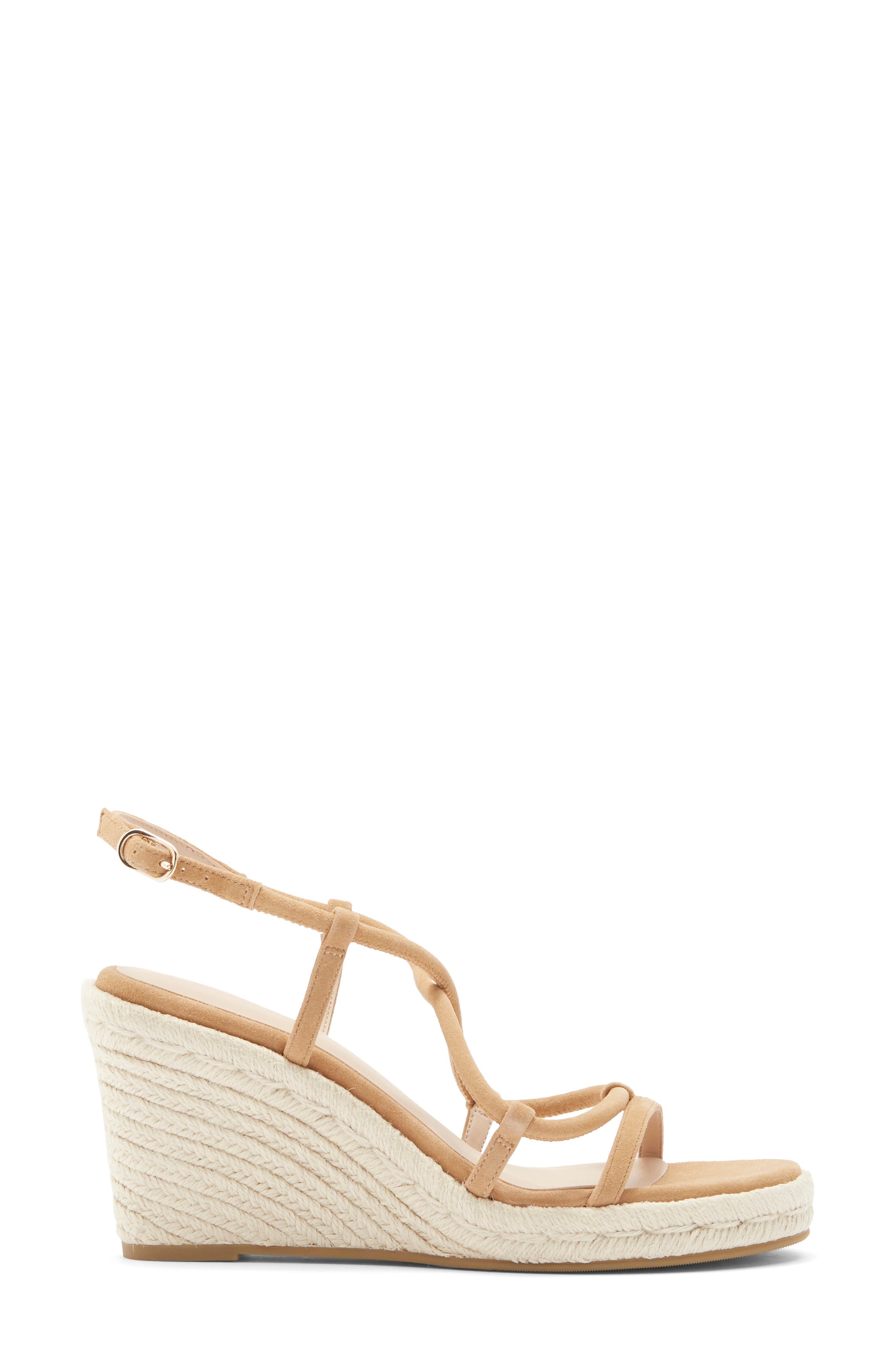 Nilla Espadrille Platform Wedge Sandal, Alternate, color, CAMEL