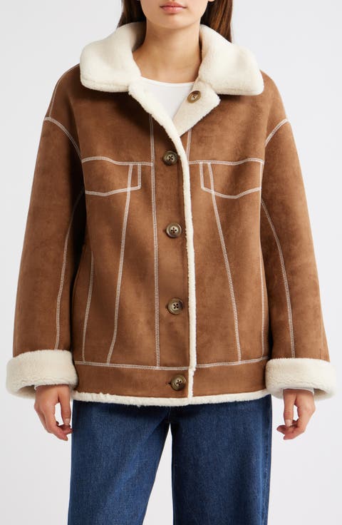Frankie Reversible Faux Shearling Trucker Jacket