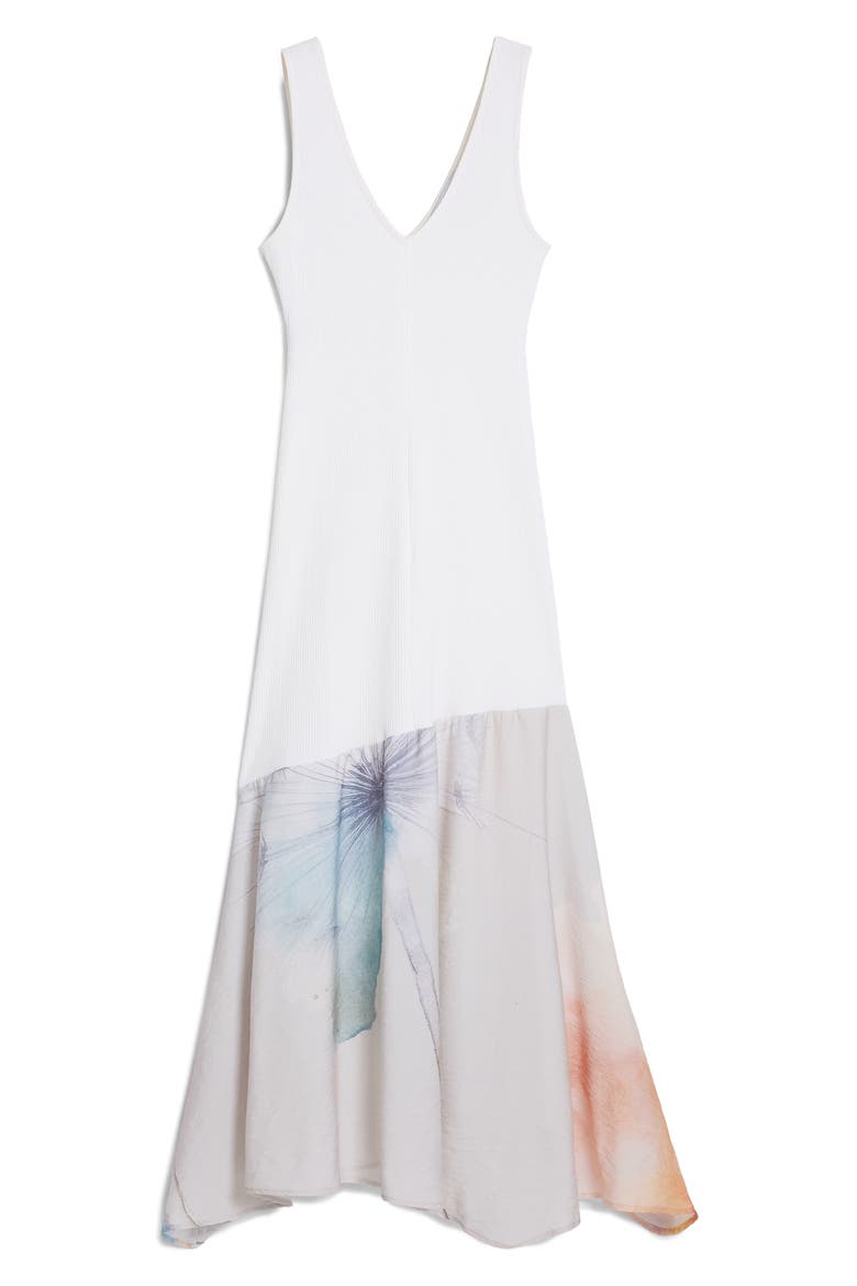 Sleeveless Handkerchief Hem Dress, Alternate, color, WHITE