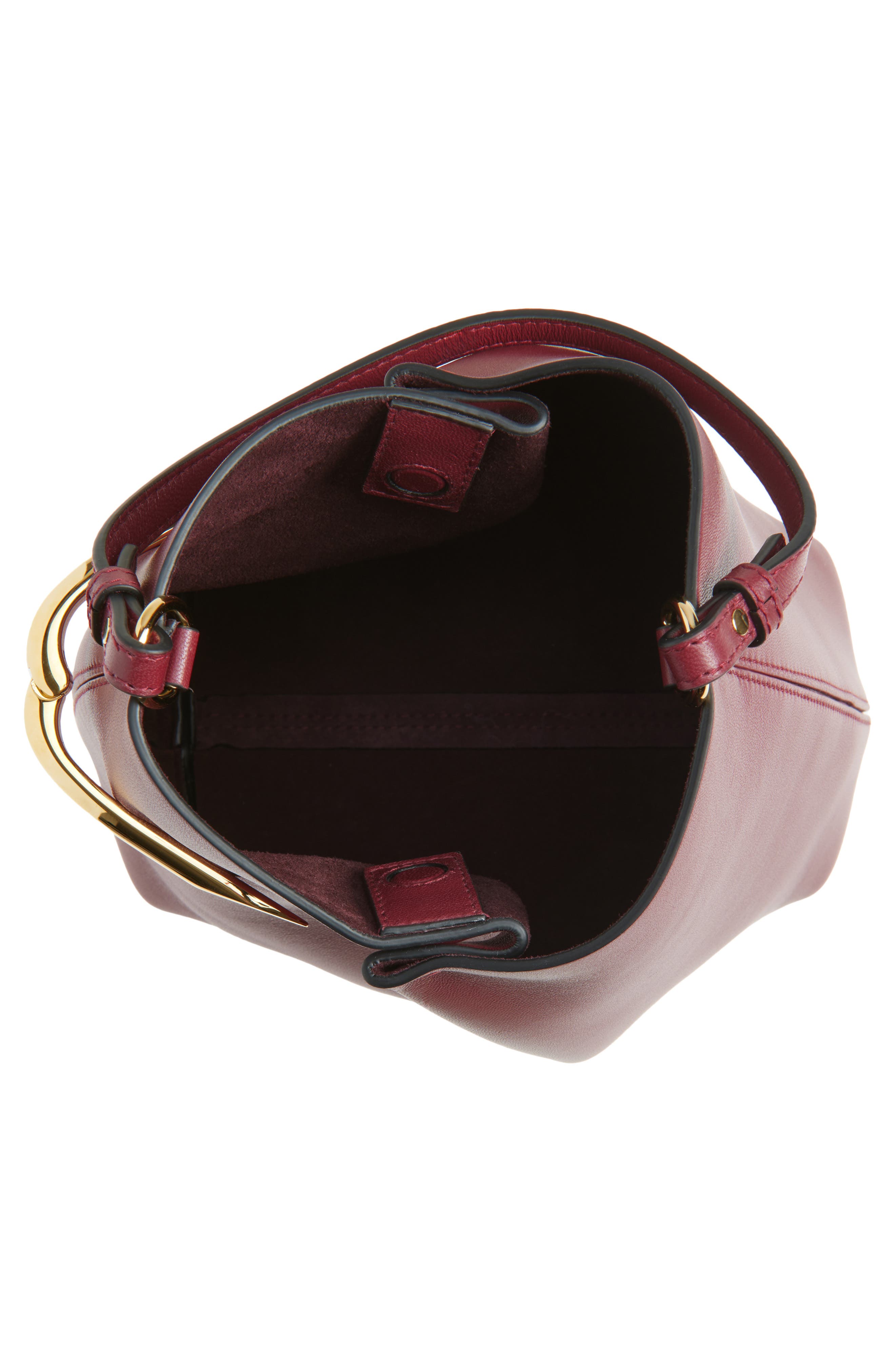 Mini Pinch Me Leather Tote, Alternate, color, AUBERGINE