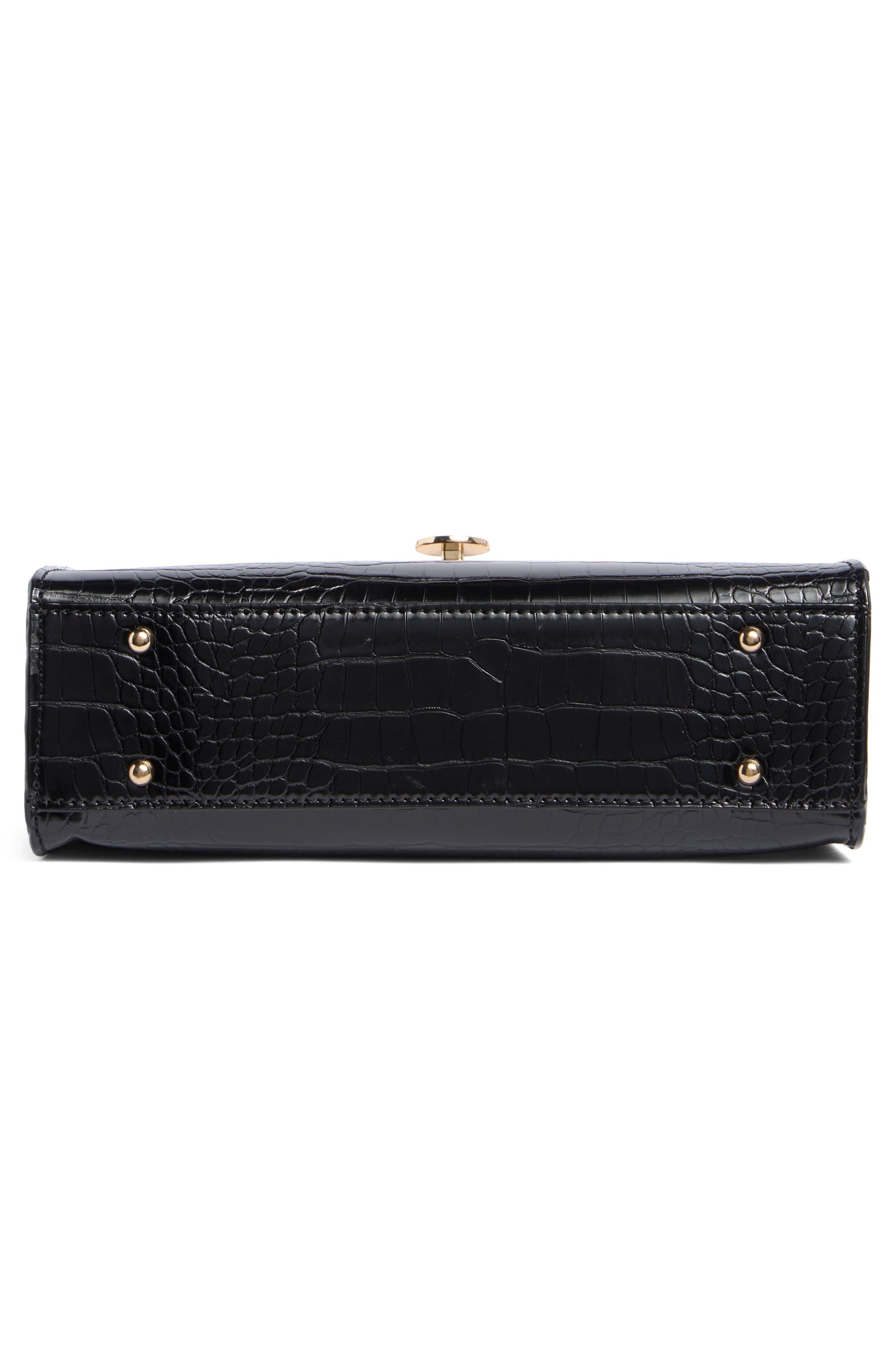 Lou Croc Embossed Crossbody Bag, Alternate, color, BLACK SYNTHETIC EMB CROCO