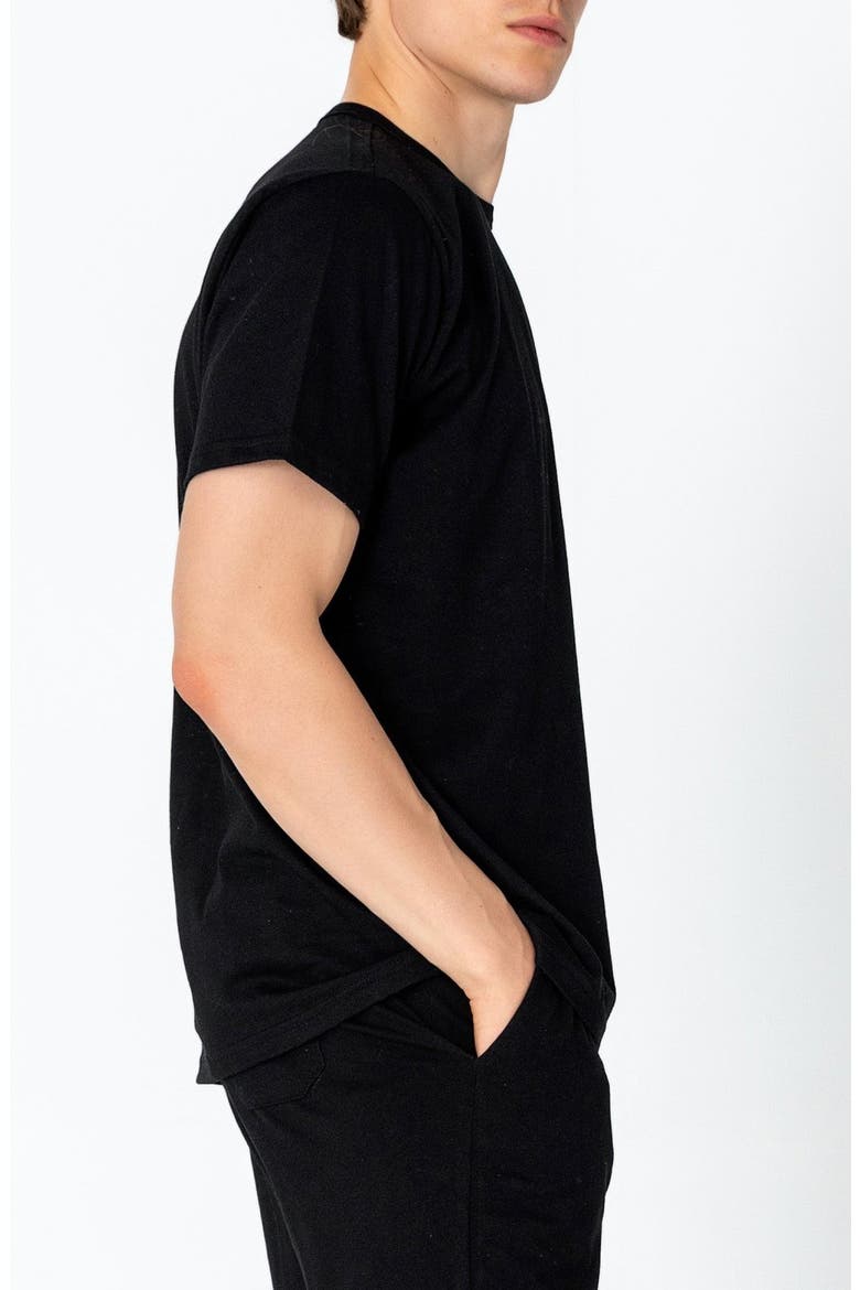 Crewneck Cotton T-Shirt, Alternate, color, BLACK